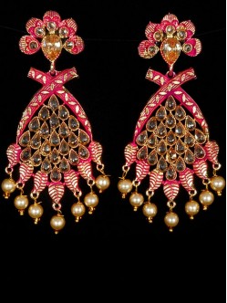 Reverse Ad Earrings With Meenakari Work